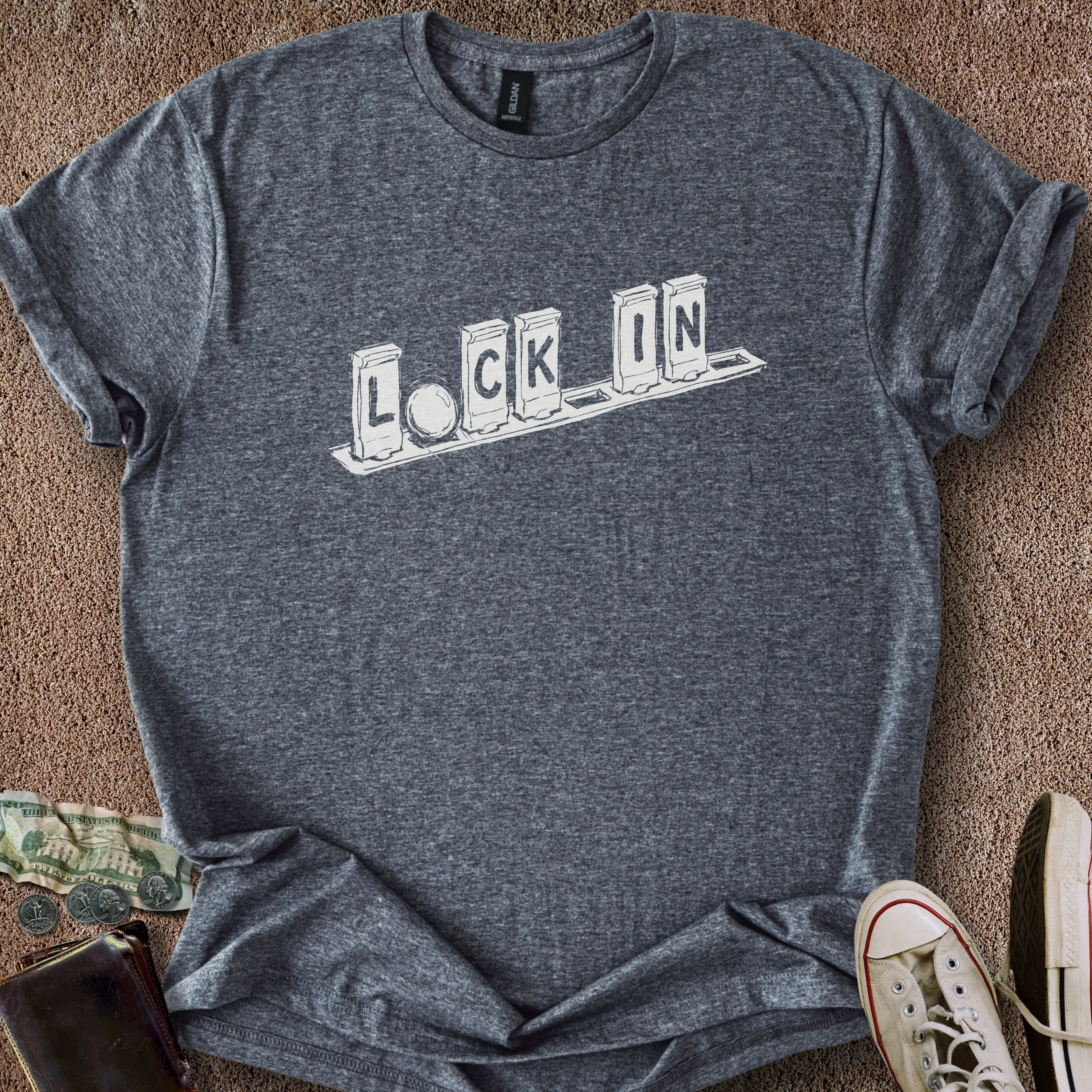Printify T-Shirt Dark Heather / S Lock In T-Shirt