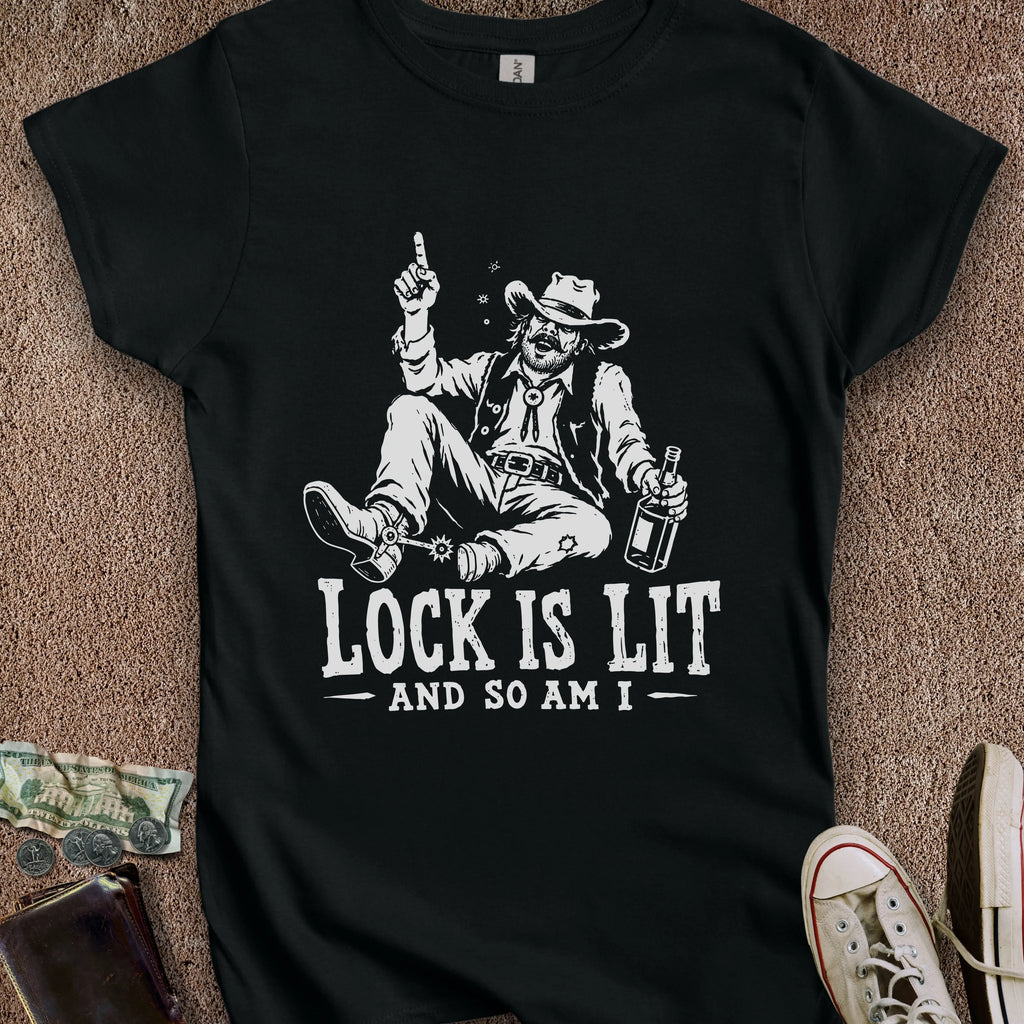 Printify T-Shirt S / Black Lock is Lit & So Am I Women's T-Shirt