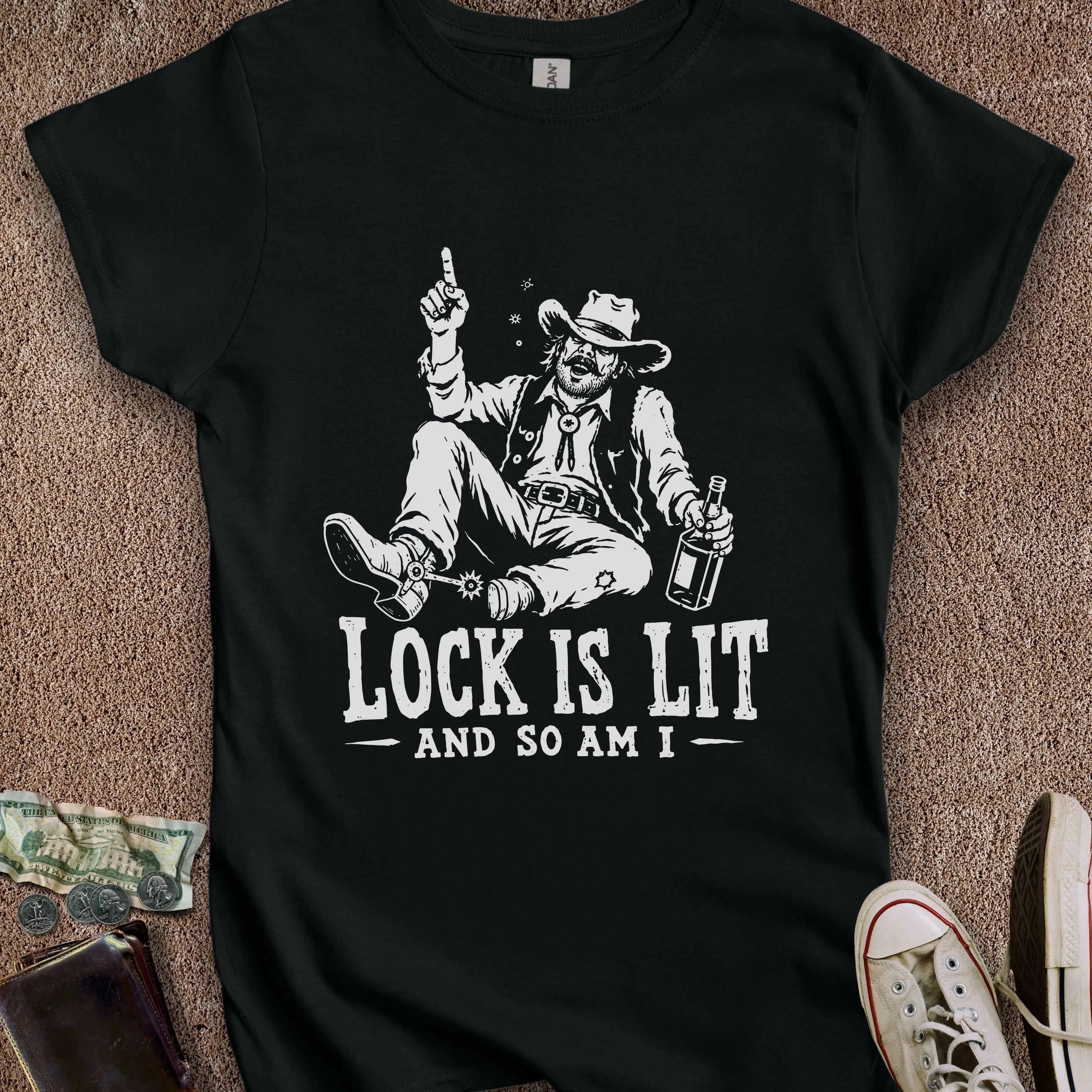 Printify T-Shirt S / Black Lock is Lit & So Am I Women's T-Shirt