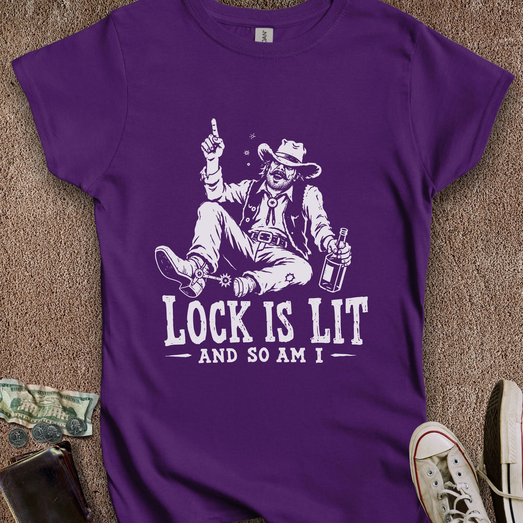Printify T-Shirt S / Purple Lock is Lit & So Am I Women's T-Shirt