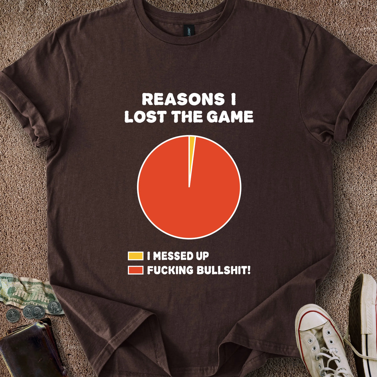 Printify T-Shirt Dark Chocolate / S Loser Pie Chart T-Shirt