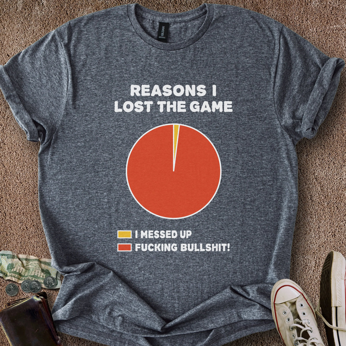 Printify T-Shirt Dark Heather / S Loser Pie Chart T-Shirt