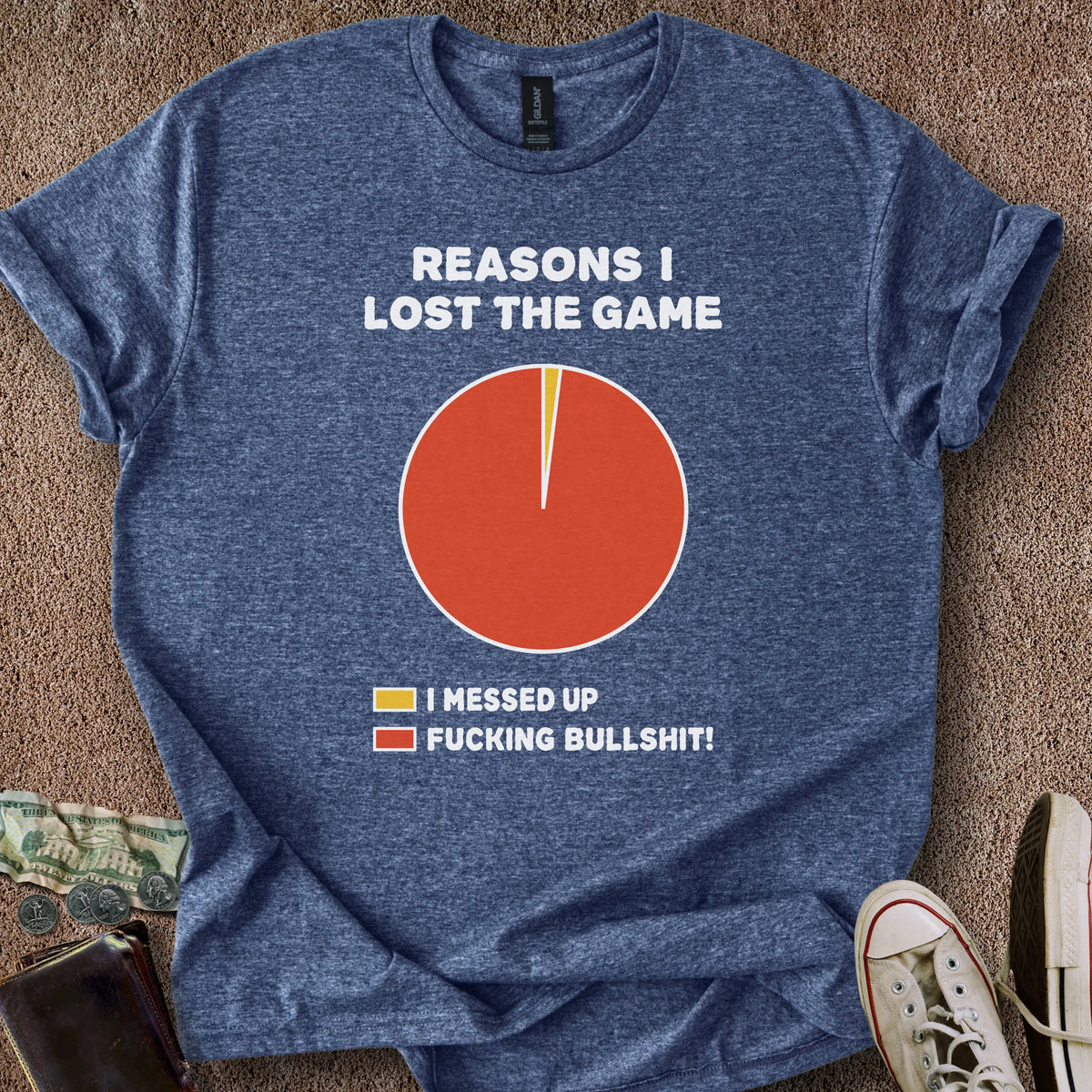 Printify T-Shirt Heather Navy / S Loser Pie Chart T-Shirt