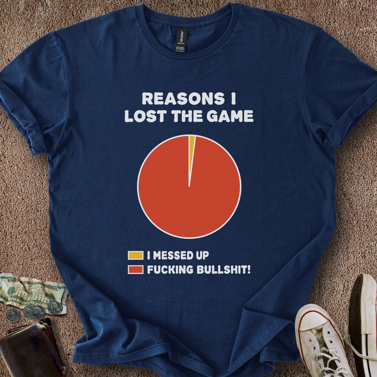 Printify T-Shirt Navy / S Loser Pie Chart T-Shirt