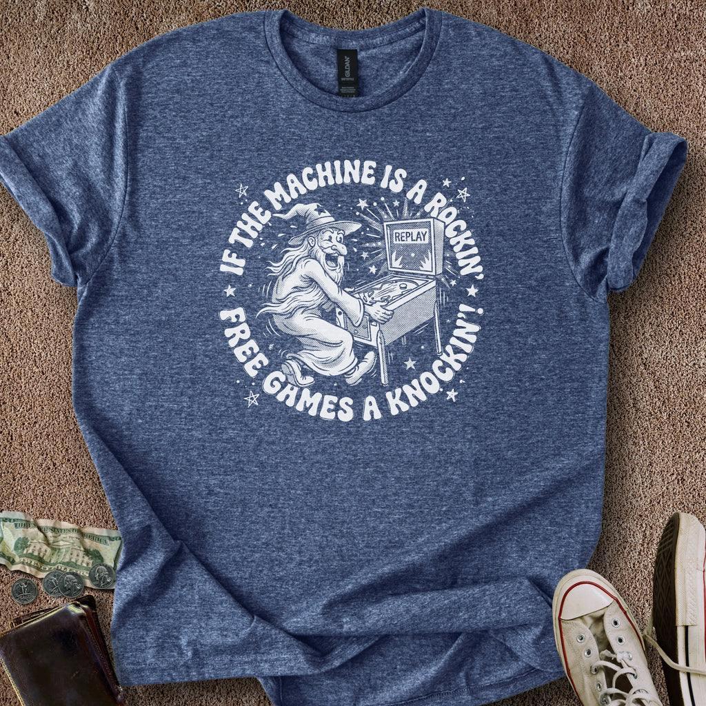 Printify T-Shirt Heather Navy / S Machine a Rockin' T-Shirt