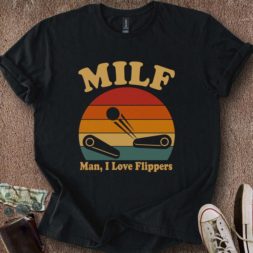 Printify T-Shirt Black / S Man I Love Flippers T-Shirt