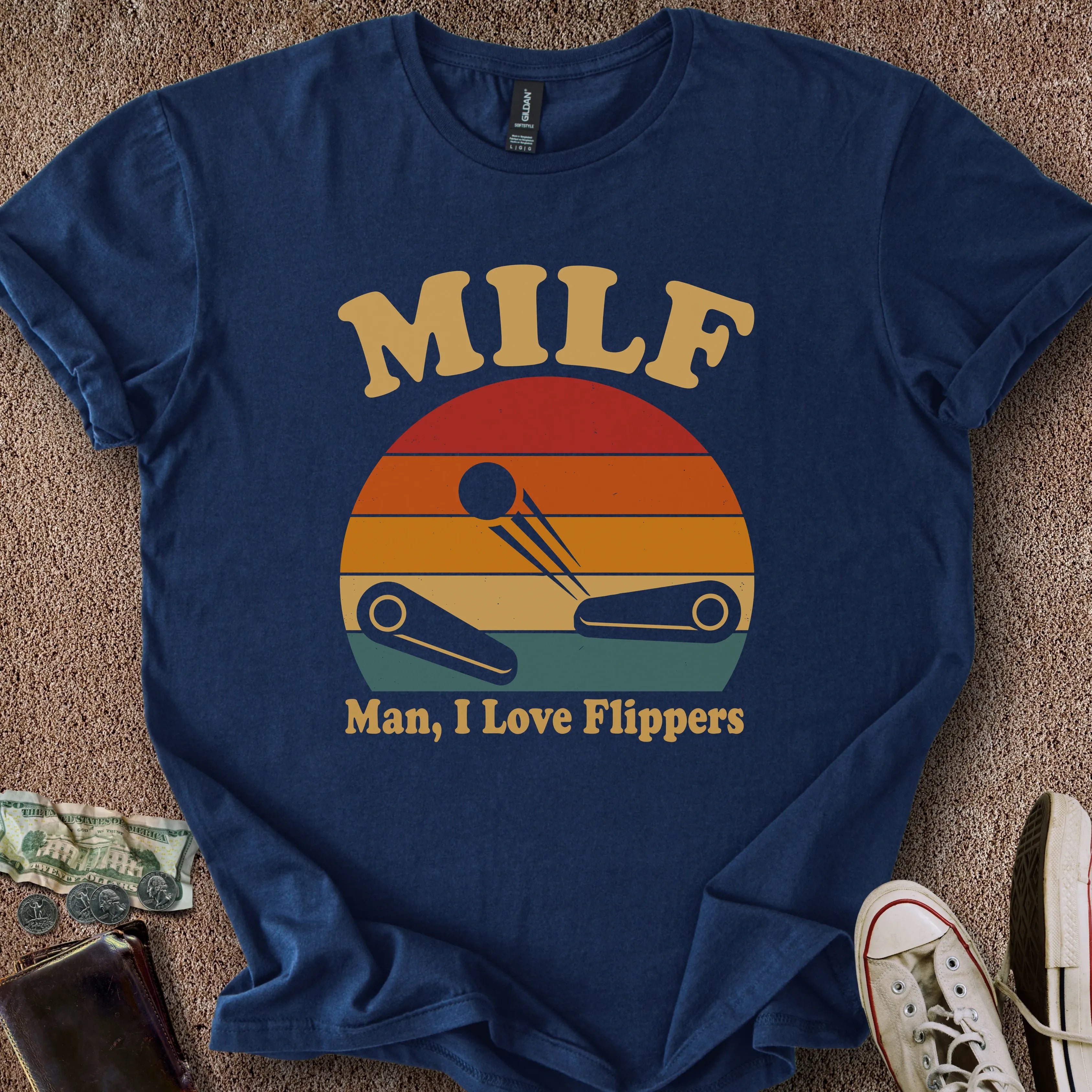Printify T-Shirt Navy / S Man I Love Flippers T-Shirt