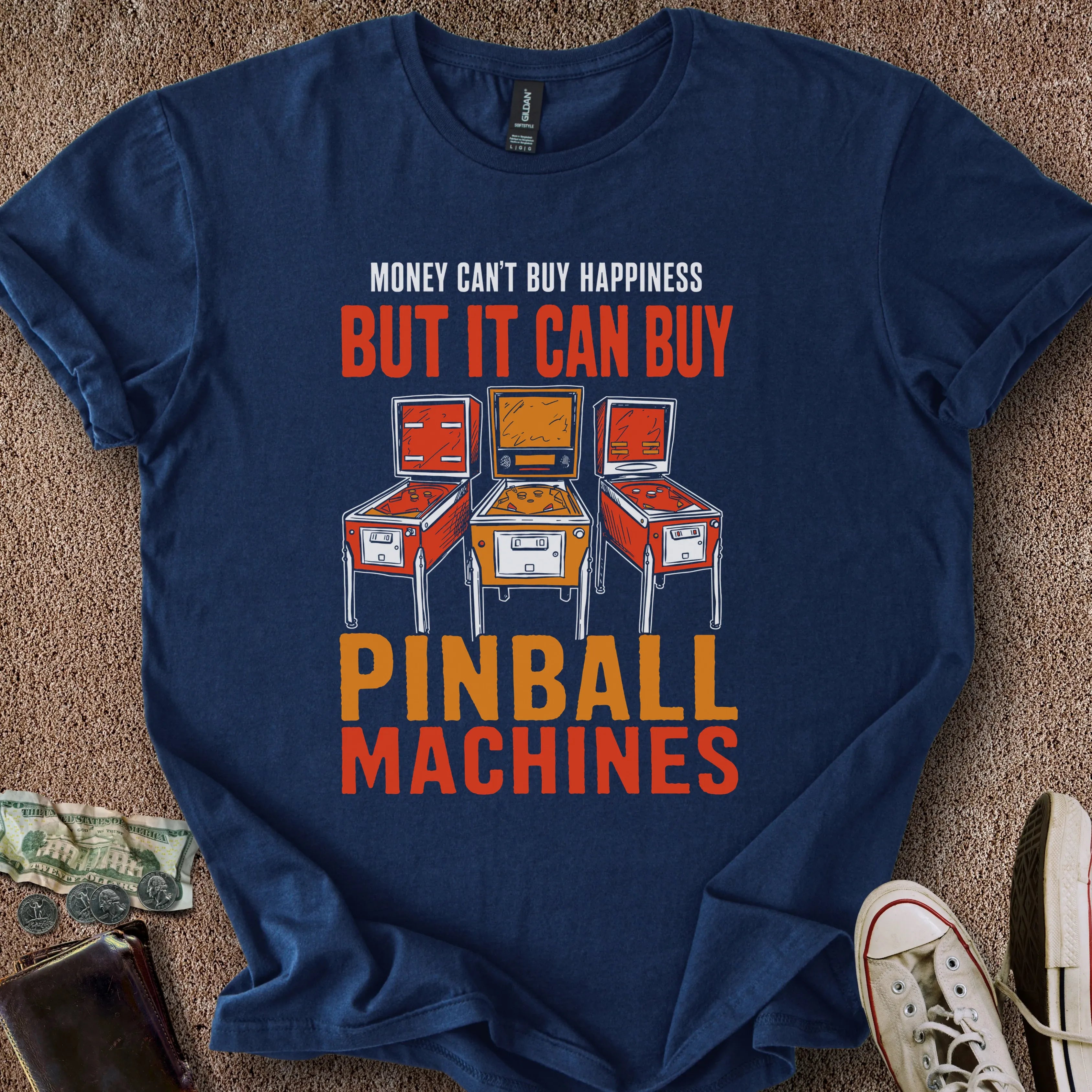 Printify T-Shirt Navy / S Money Buys Games T-Shirt