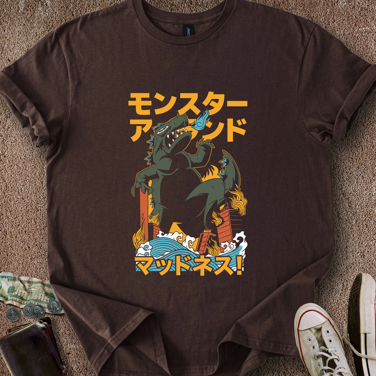 Printify T-Shirt Dark Chocolate / S Monster Island Madness T-Shirt