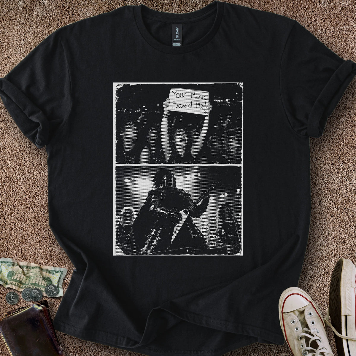 Printify T-Shirt Black / S Music Saved Me T-Shirt