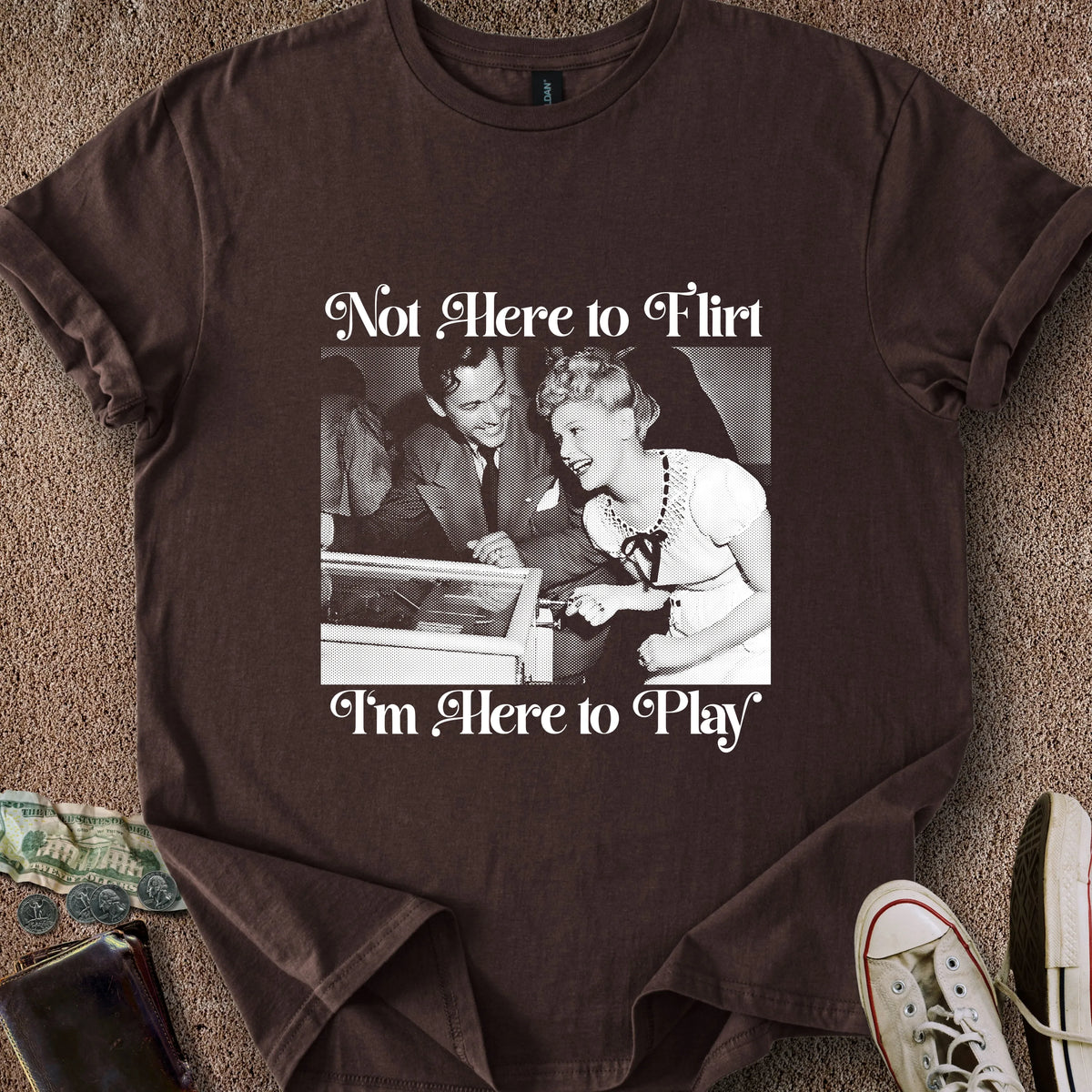 Printify T-Shirt Dark Chocolate / S No Flirting T-Shirt