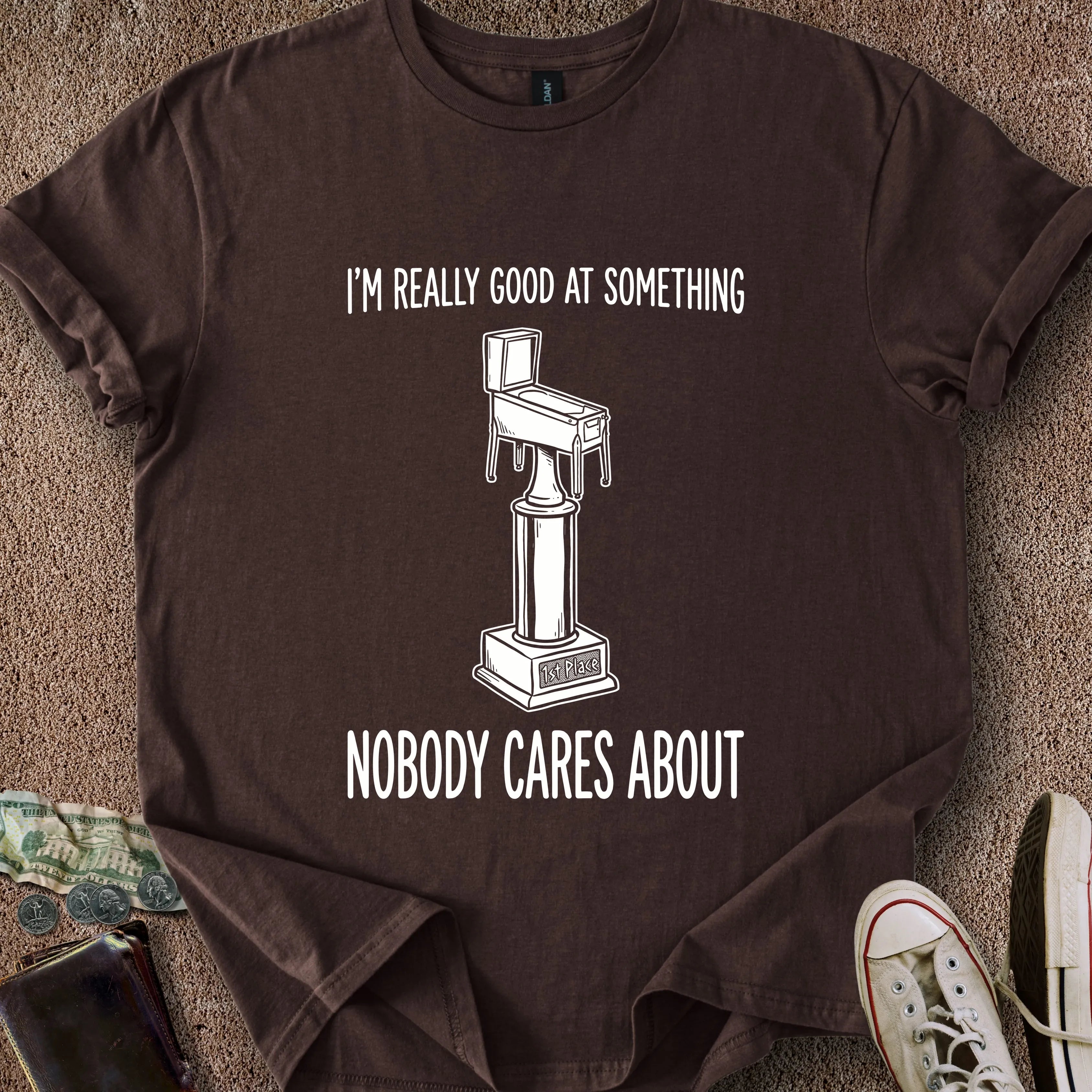 Printify T-Shirt Dark Chocolate / S Nobody Cares T-Shirt