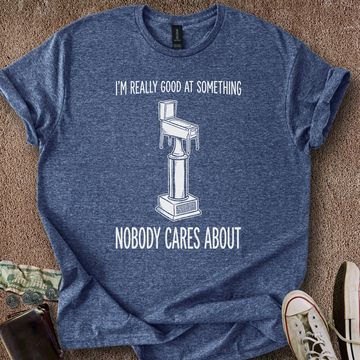 Printify T-Shirt Heather Navy / S Nobody Cares T-Shirt
