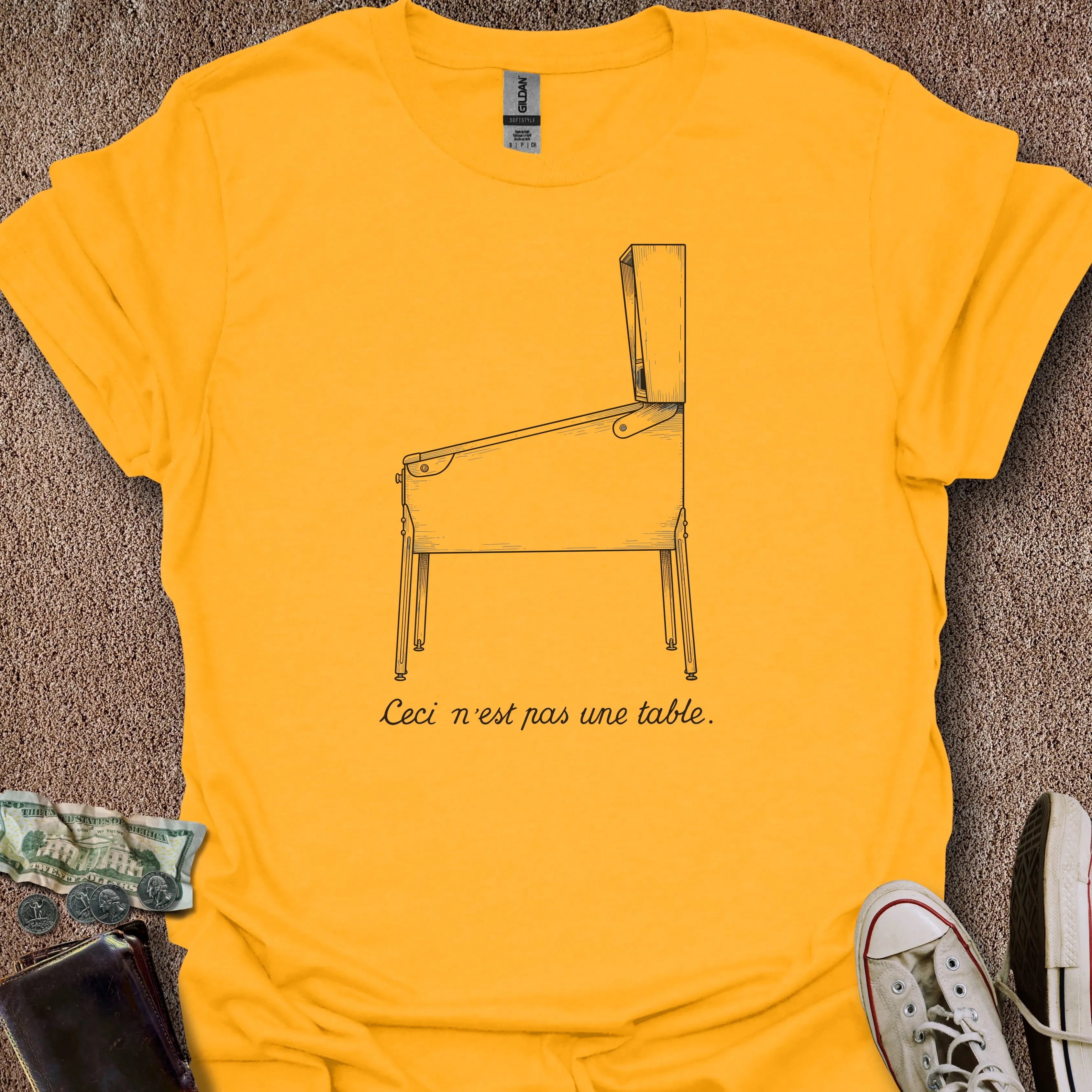 Printify T-Shirt Gold / S Not a Table T-Shirt
