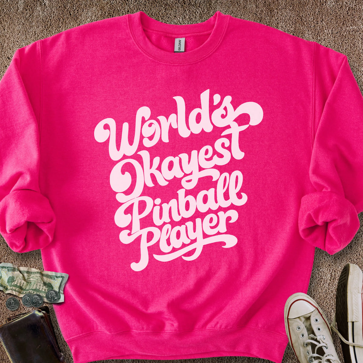 Printify Sweatshirt S / Heliconia Okayest Pinball Player Sweatshirt