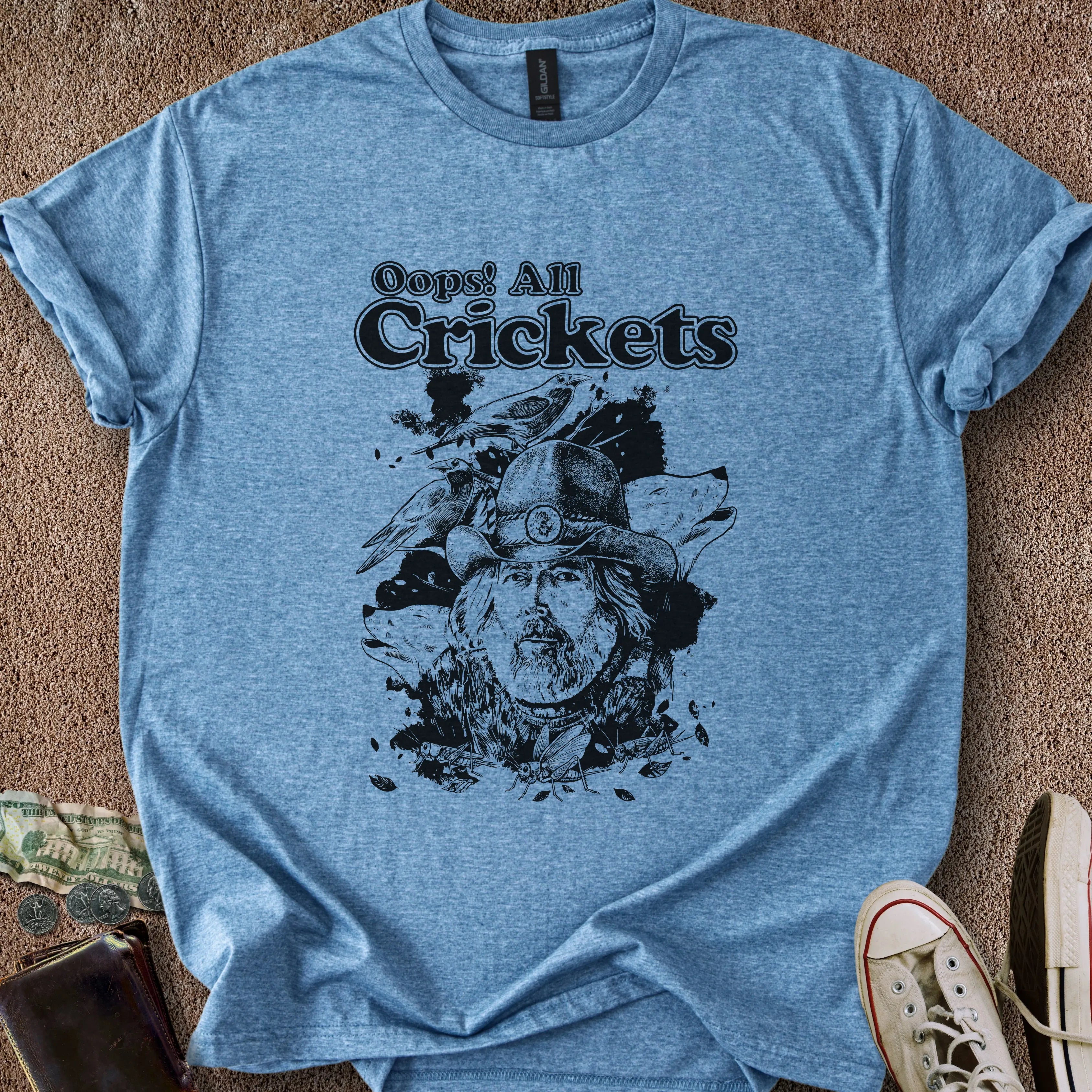 Printify T-Shirt Heather Indigo / S Oops! All Crickets T-Shirt