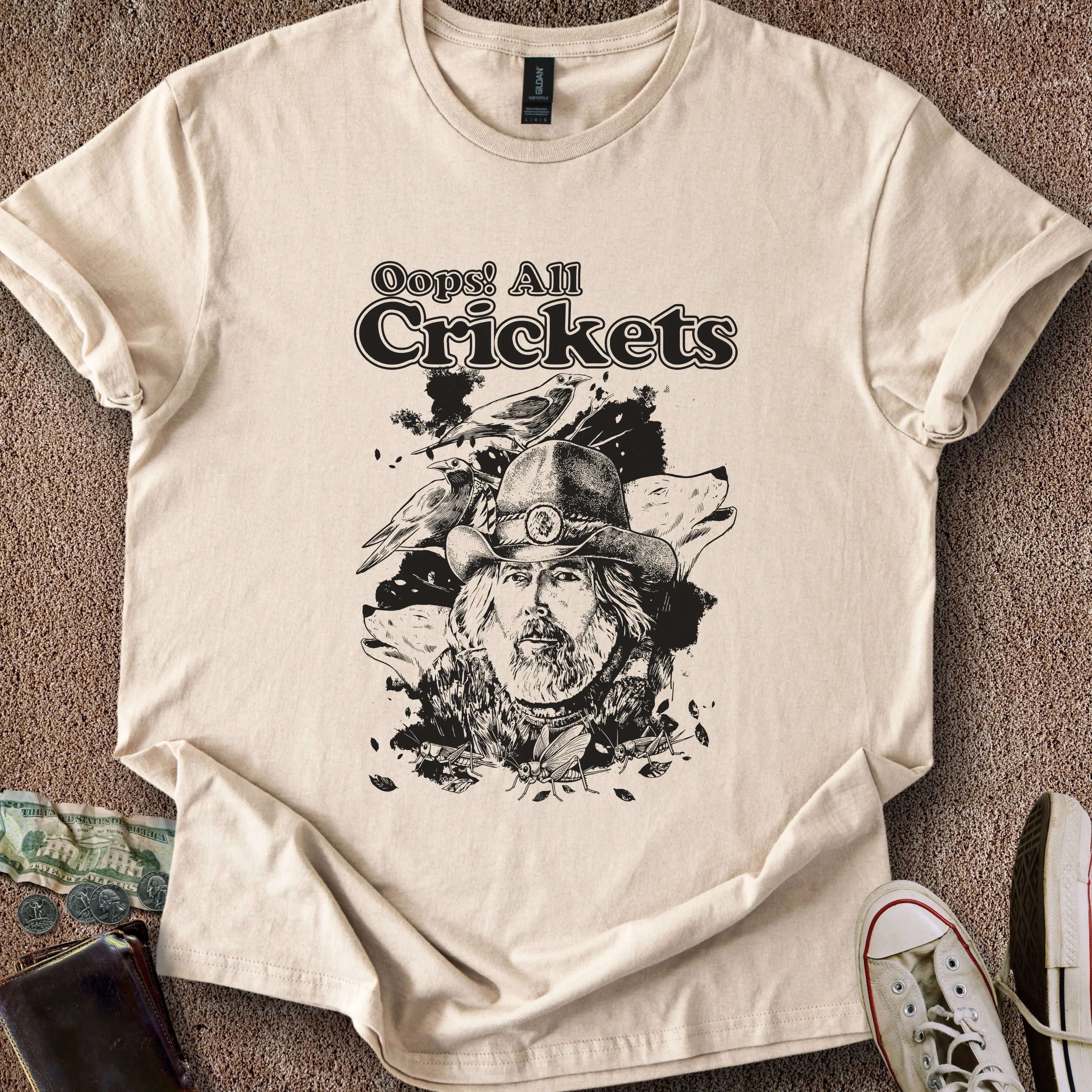 Printify T-Shirt Sand / S Oops! All Crickets T-Shirt