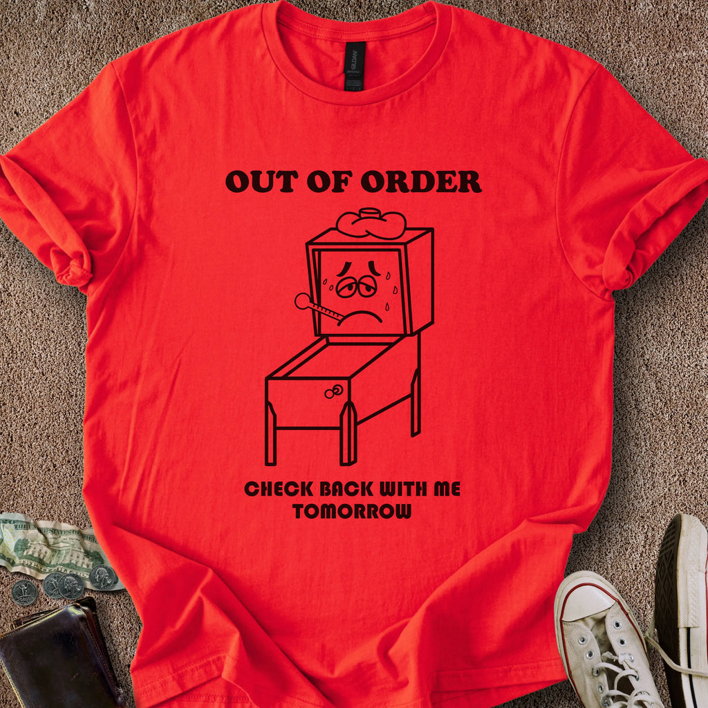Printify T-Shirt Red / S Out of Order T-Shirt