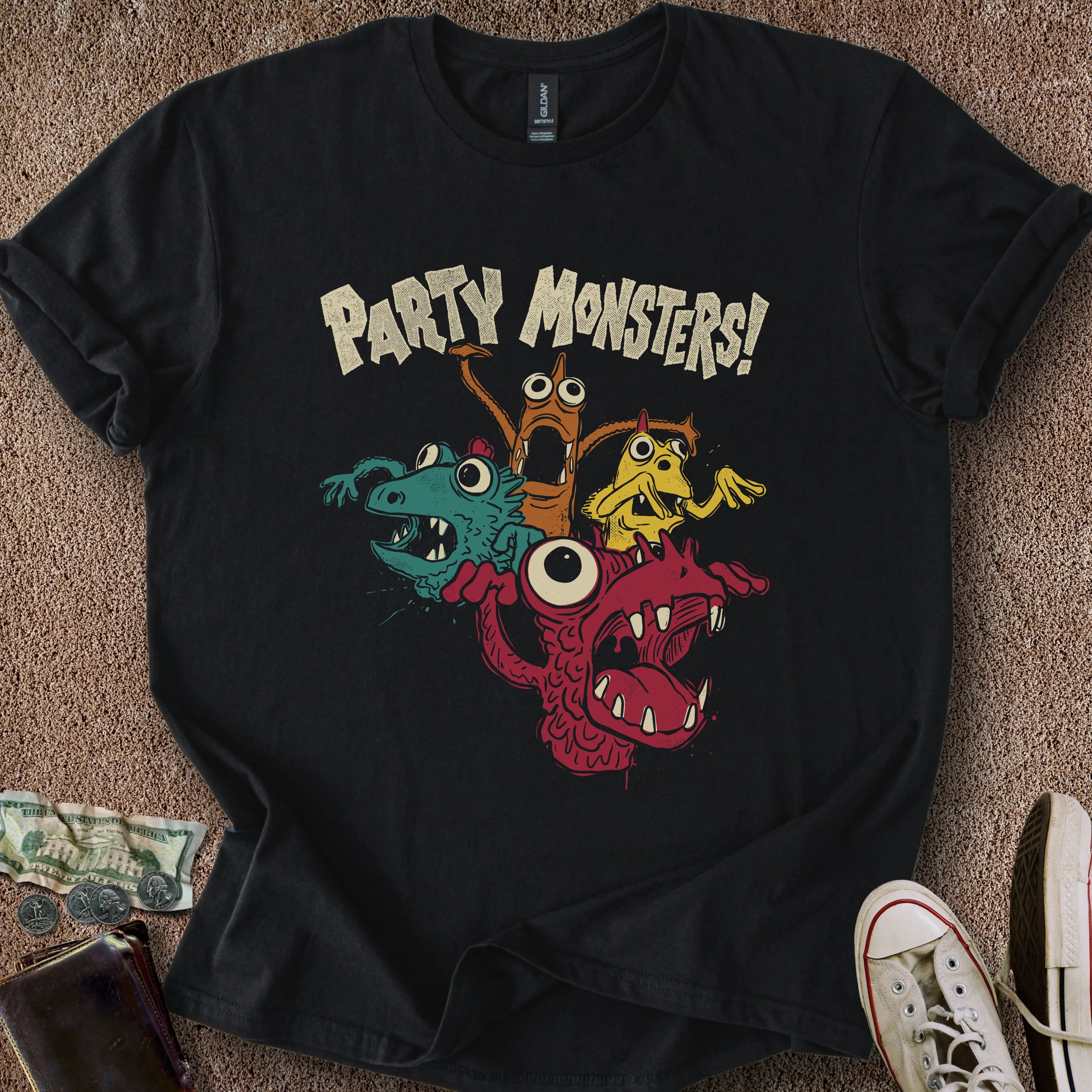 Printify T-Shirt Black / S Party Monsters T-Shirt