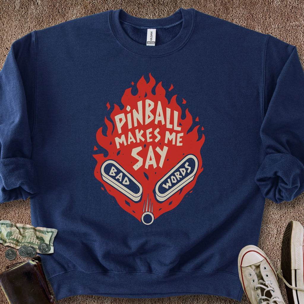 Printify Sweatshirt S / Navy Pinball Bad Words Sweatshirt