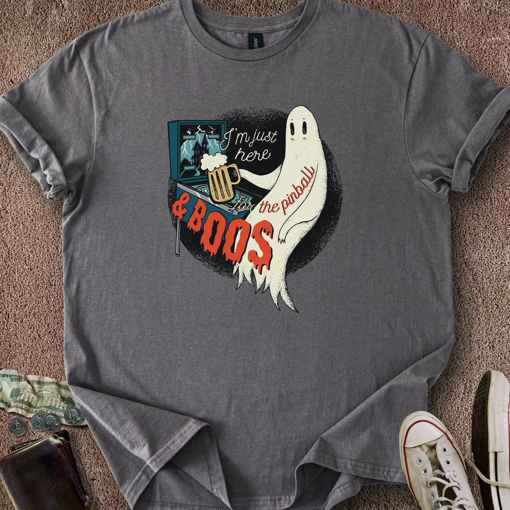 Printify T-Shirt Charcoal / S Pinball & Boos T-Shirt