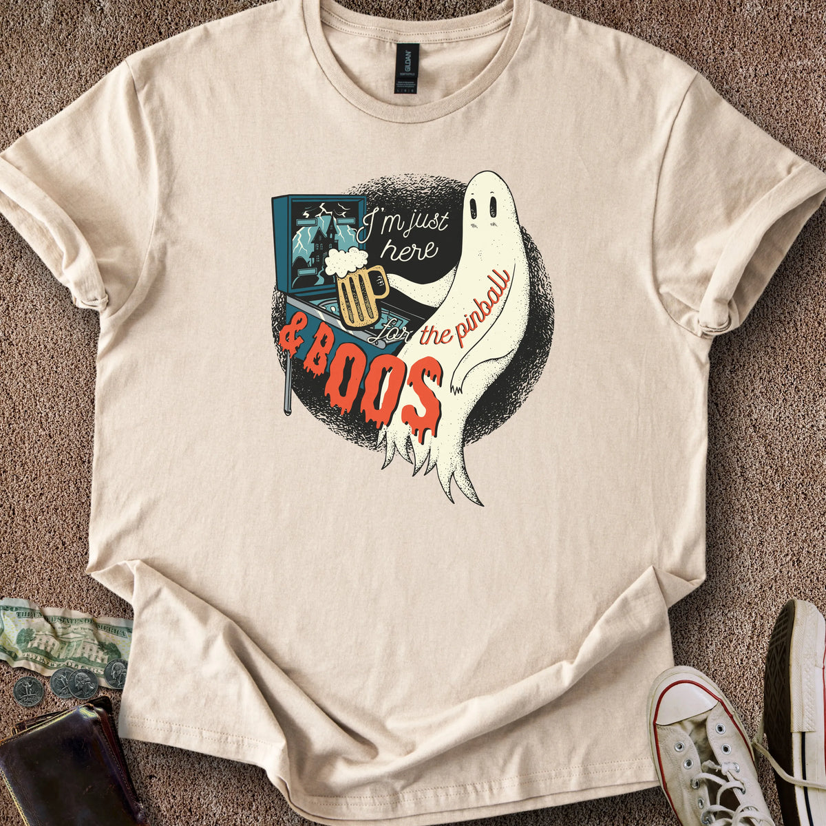 Printify T-Shirt Sand / S Pinball & Boos T-Shirt