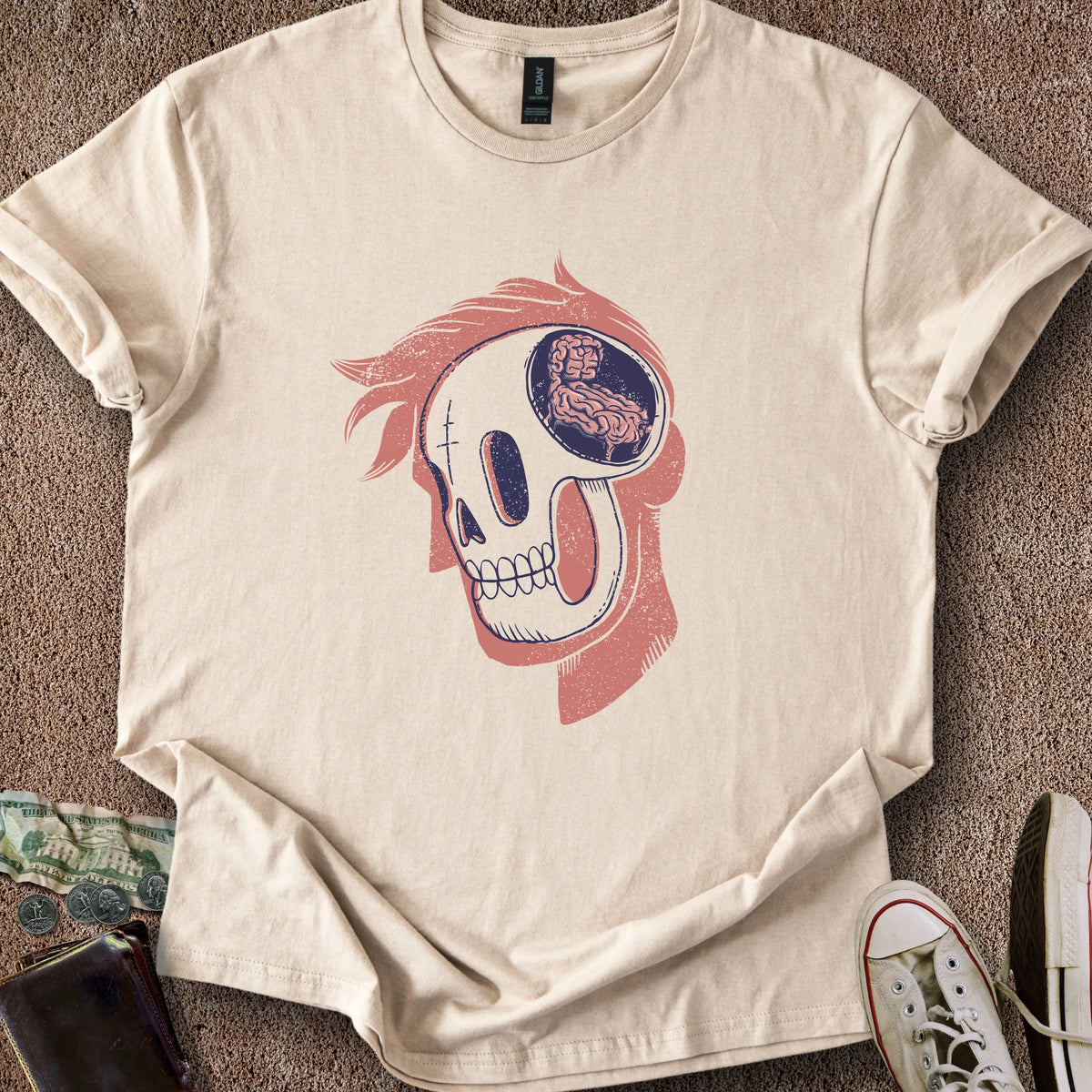 Printify T-Shirt Pinball Brain T-Shirt