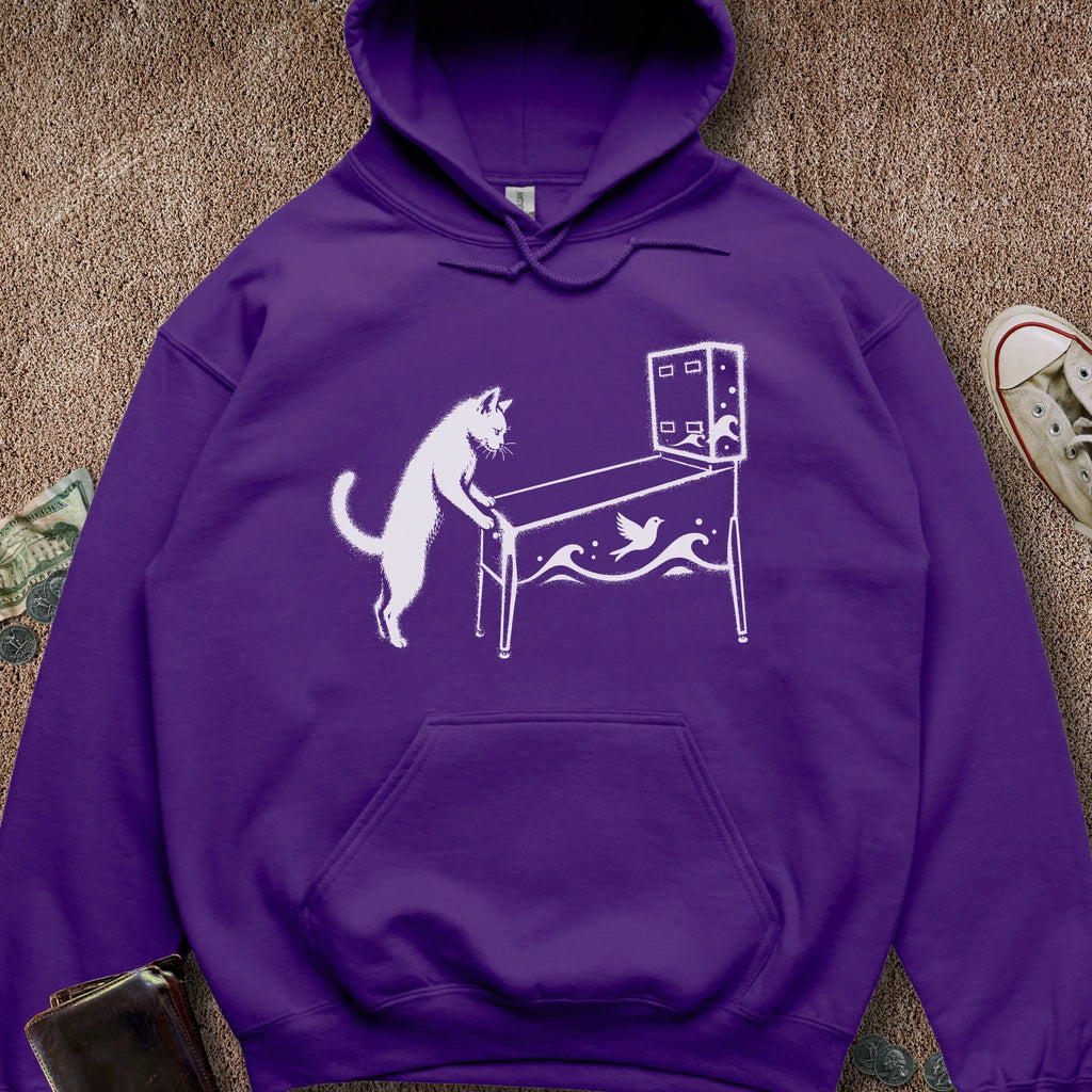 Printify Hoodie Purple / S Pinball Cat Hoodie