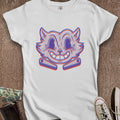 Printify T-Shirt S / White Pinball Cat Risograph Women's T-Shirt