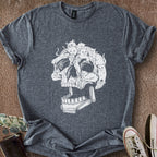 Printify T-Shirt Dark Heather / S Pinball Cat Skull T-Shirt