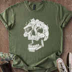 Printify T-Shirt Military Green / S Pinball Cat Skull T-Shirt