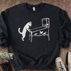 Printify Sweatshirt S / Black Pinball Cat Sweatshirt