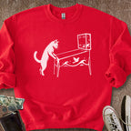 Printify Sweatshirt S / Red Pinball Cat Sweatshirt