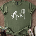 Printify T-Shirt Military Green / S Pinball Cat T-Shirt