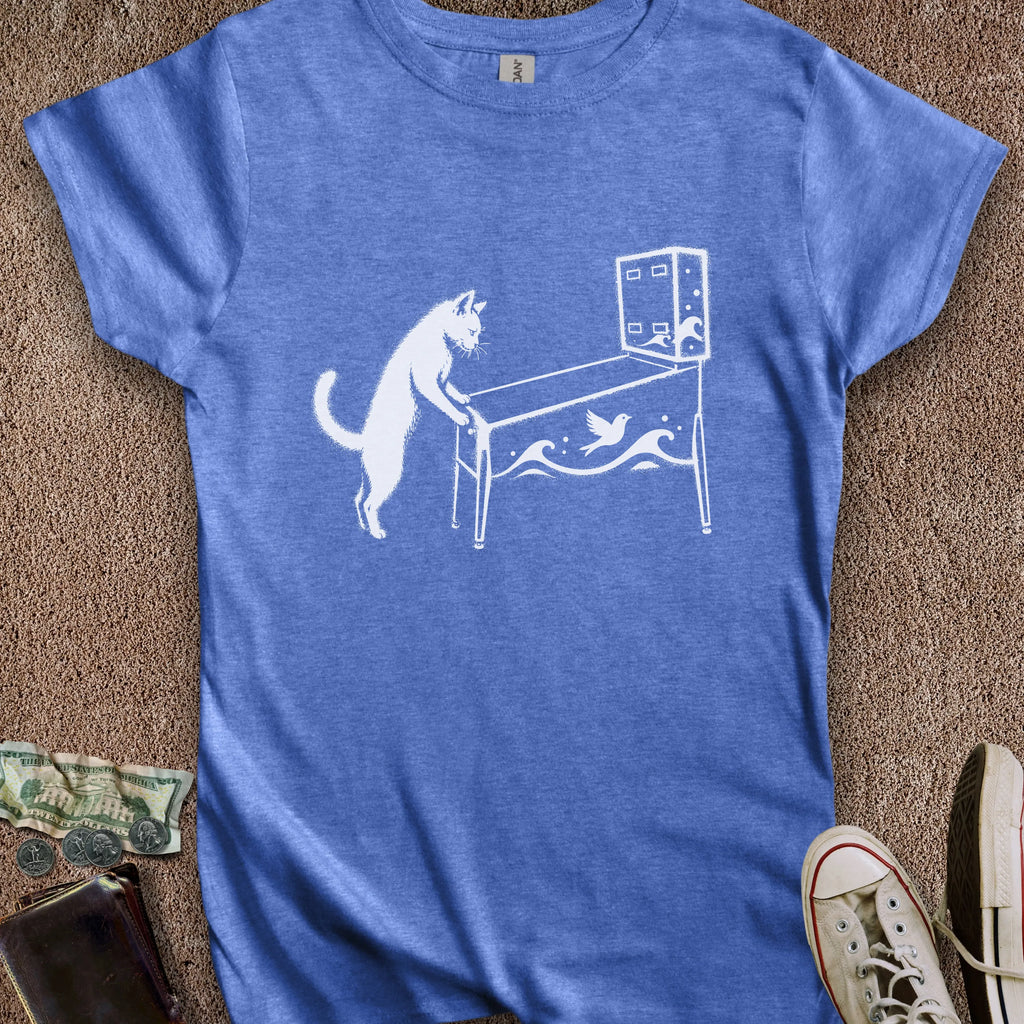 Printify T-Shirt S / Royal Pinball Cat Women's T-Shirt