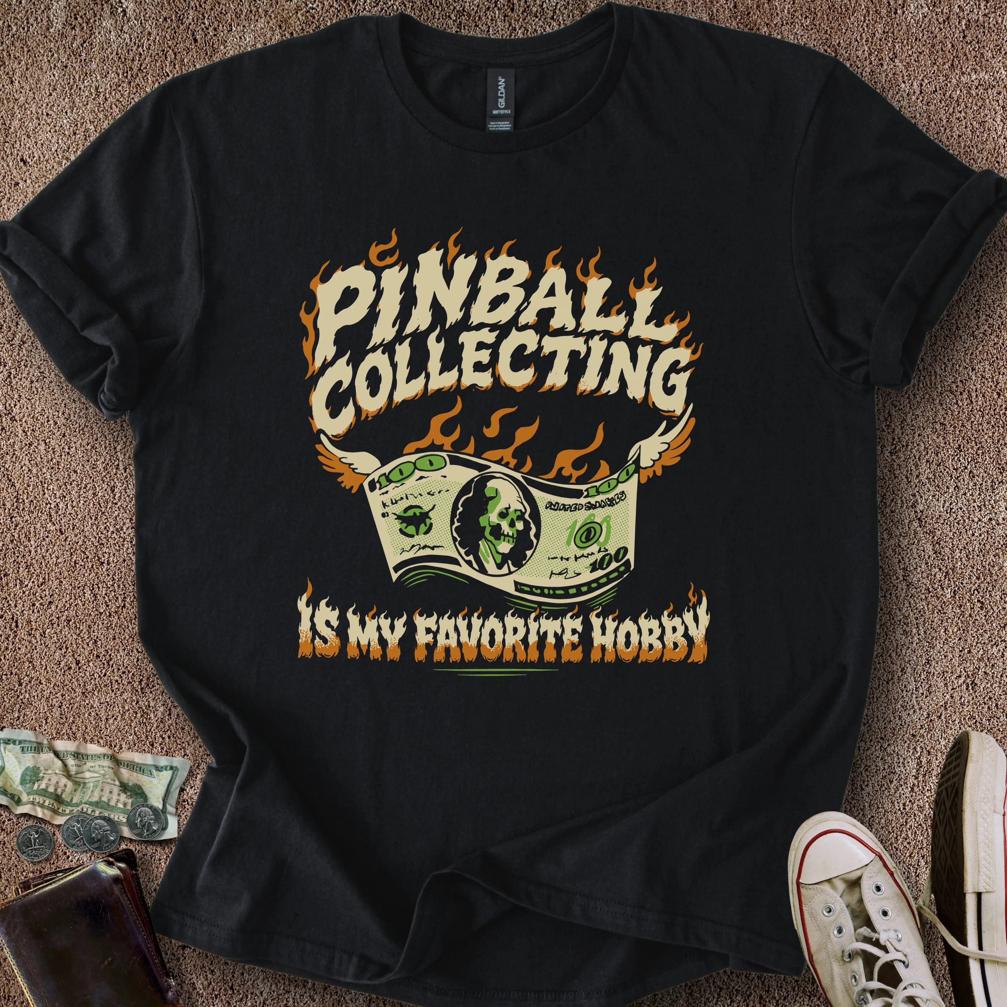 Printify T-Shirt Black / S Pinball Collecting Hobby T-Shirt