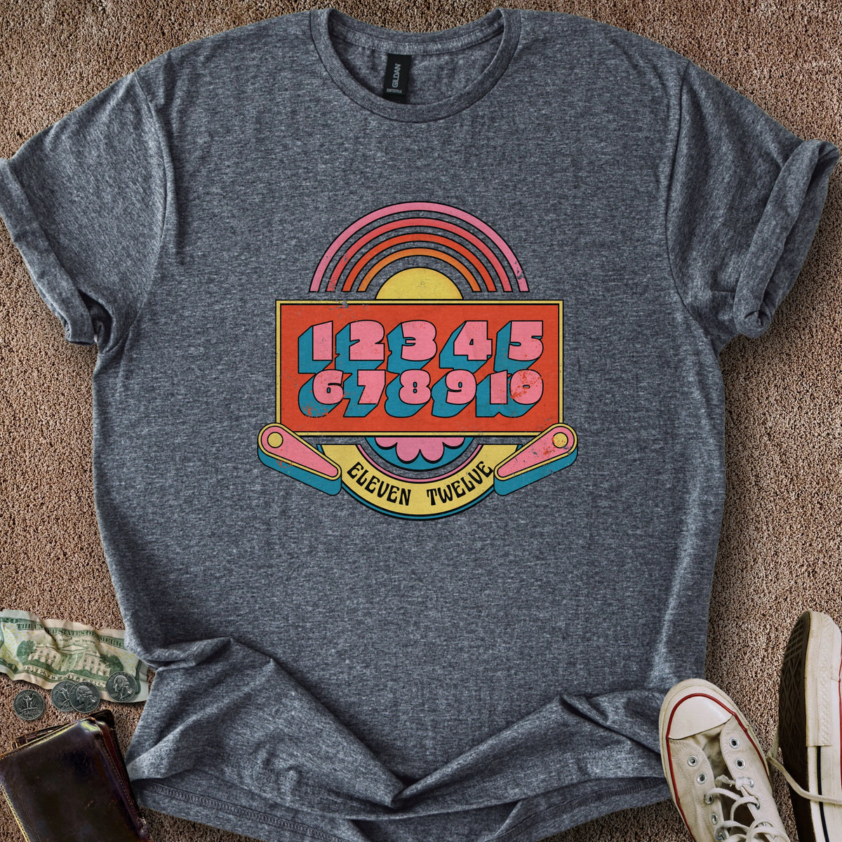 Printify T-Shirt Dark Heather / S Pinball Counting T-Shirt