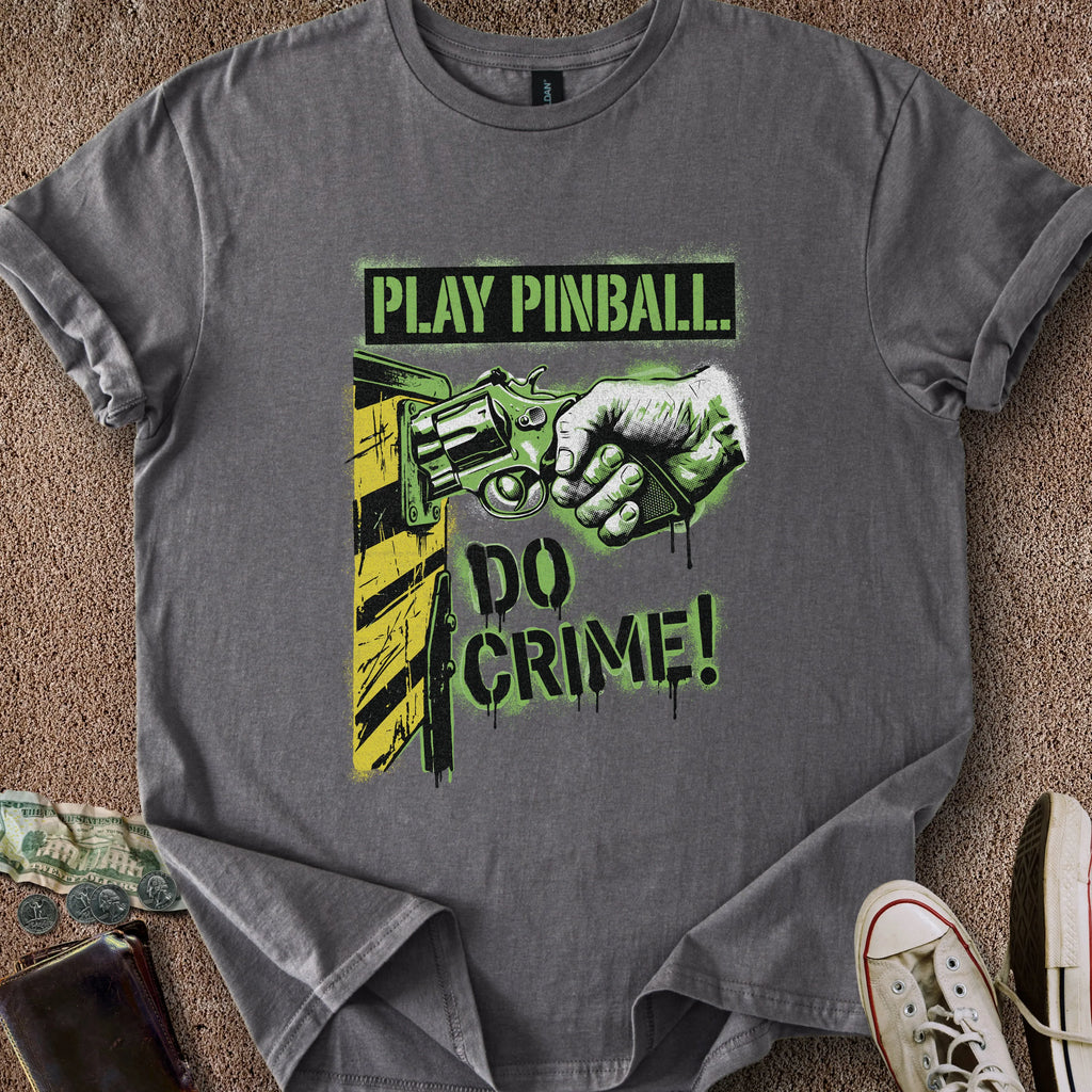 Printify T-Shirt Charcoal / S Pinball & Crime T-Shirt