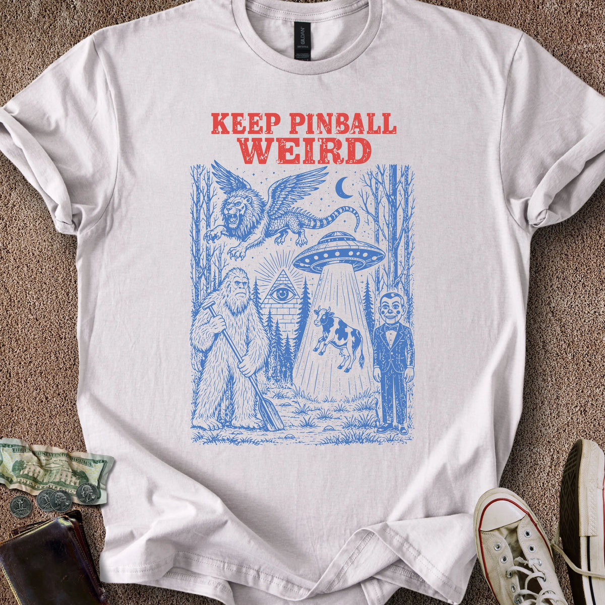 Printify T-Shirt Ice Grey / S Pinball Cryptids T-Shirt