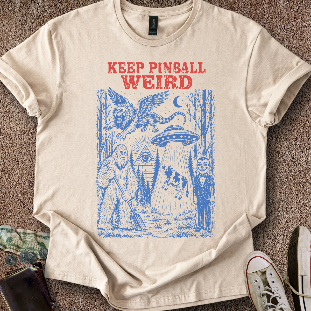 Printify T-Shirt Sand / S Pinball Cryptids T-Shirt