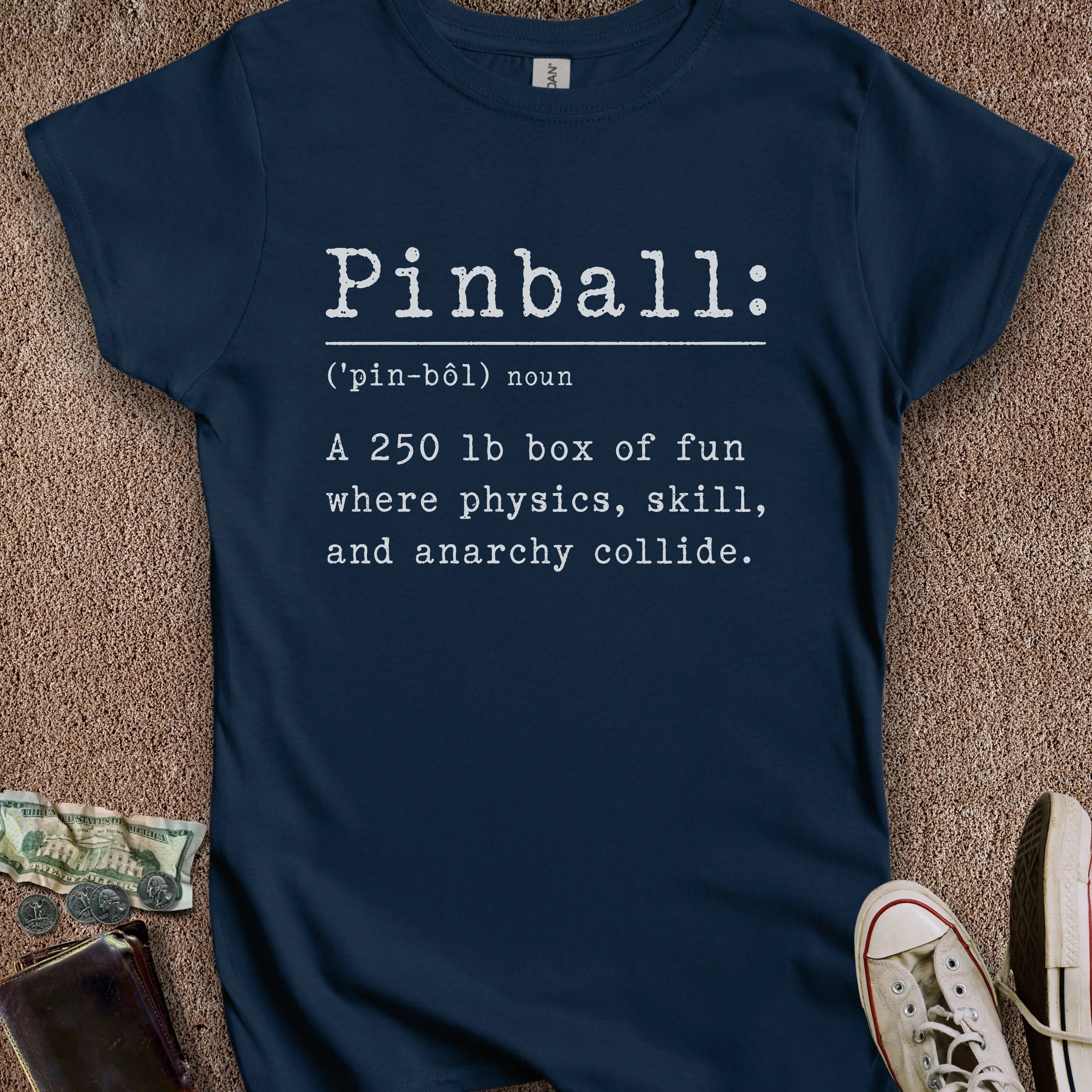 Printify T-Shirt S / Navy Pinball Defined Women's T-Shirt