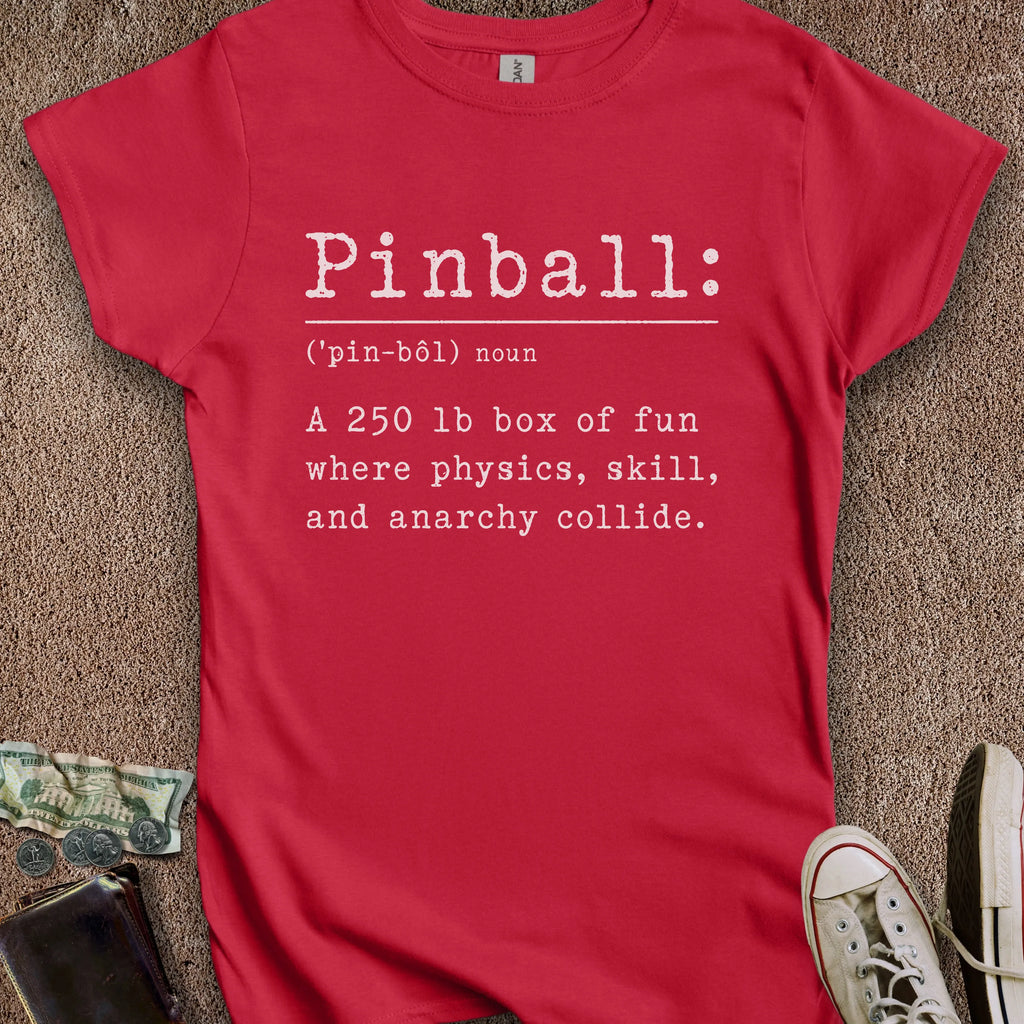 Printify T-Shirt S / Red Pinball Defined Women's T-Shirt