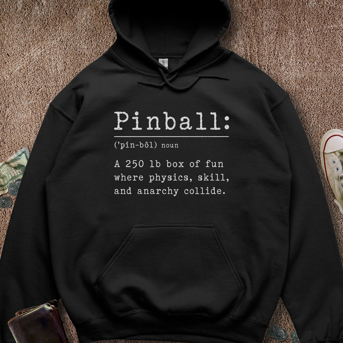 Printify Hoodie Black / S Pinball Definition Hoodie