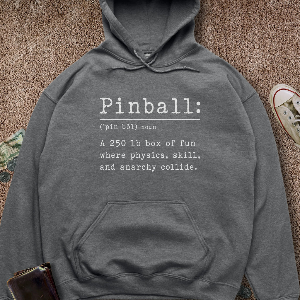 Printify Hoodie Dark Heather / S Pinball Definition Hoodie