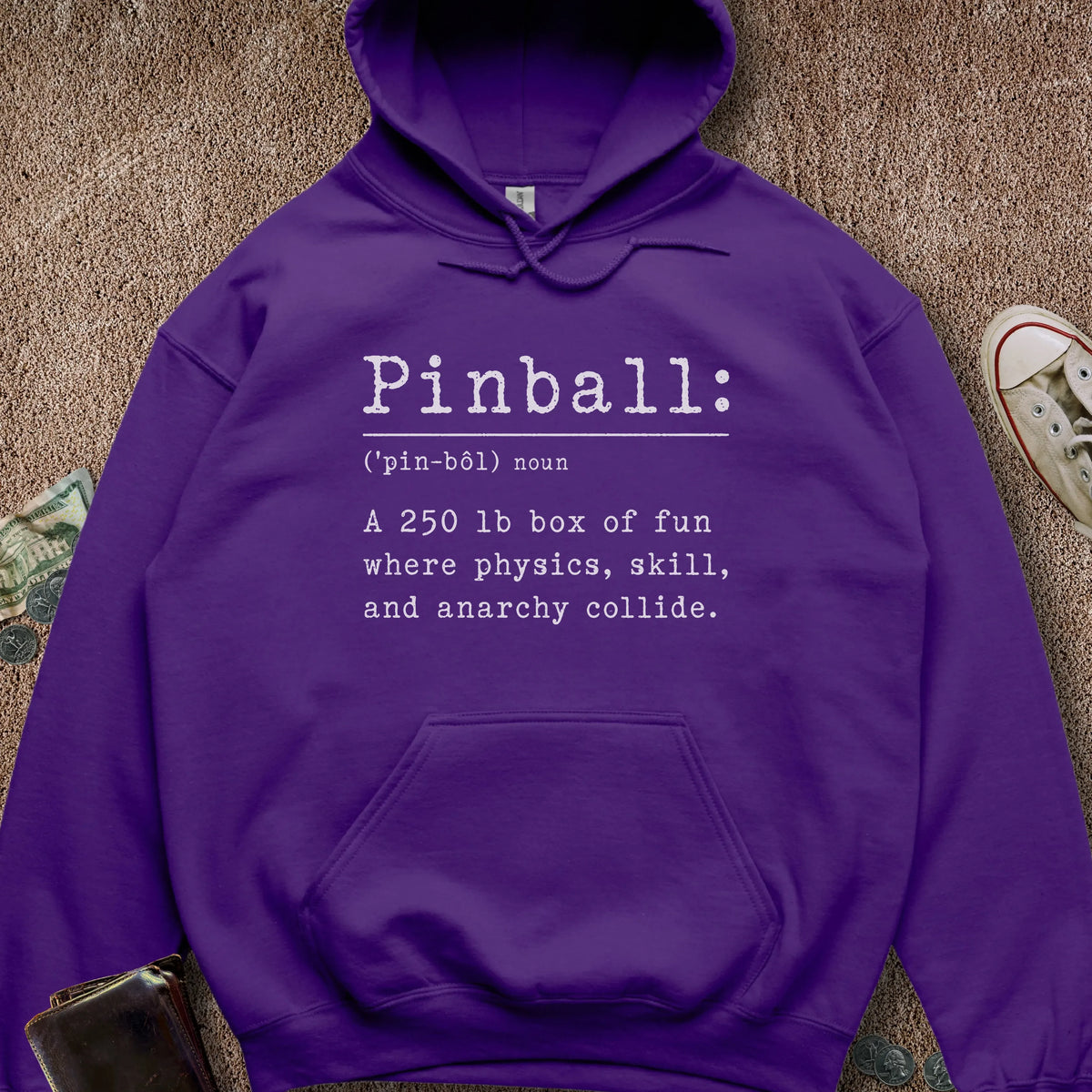 Printify Hoodie Purple / S Pinball Definition Hoodie