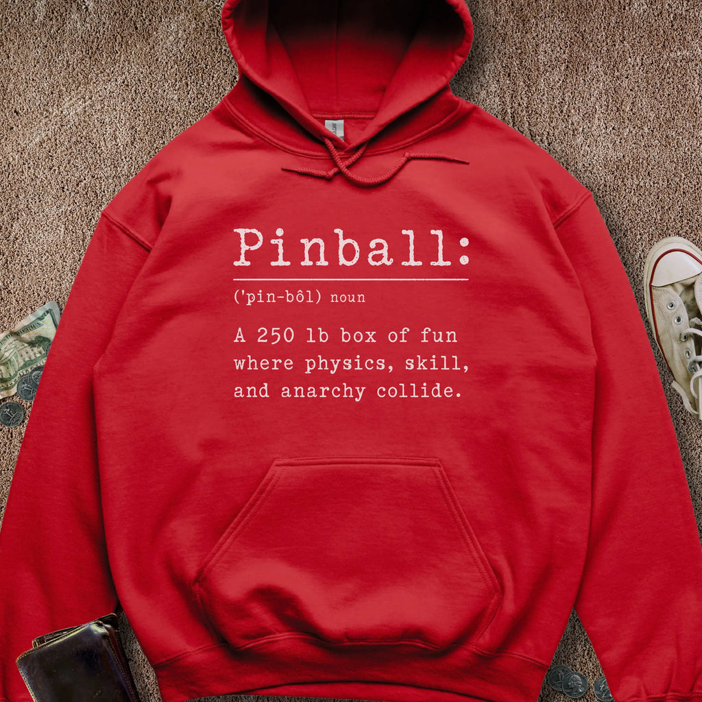 Printify Hoodie Red / S Pinball Definition Hoodie