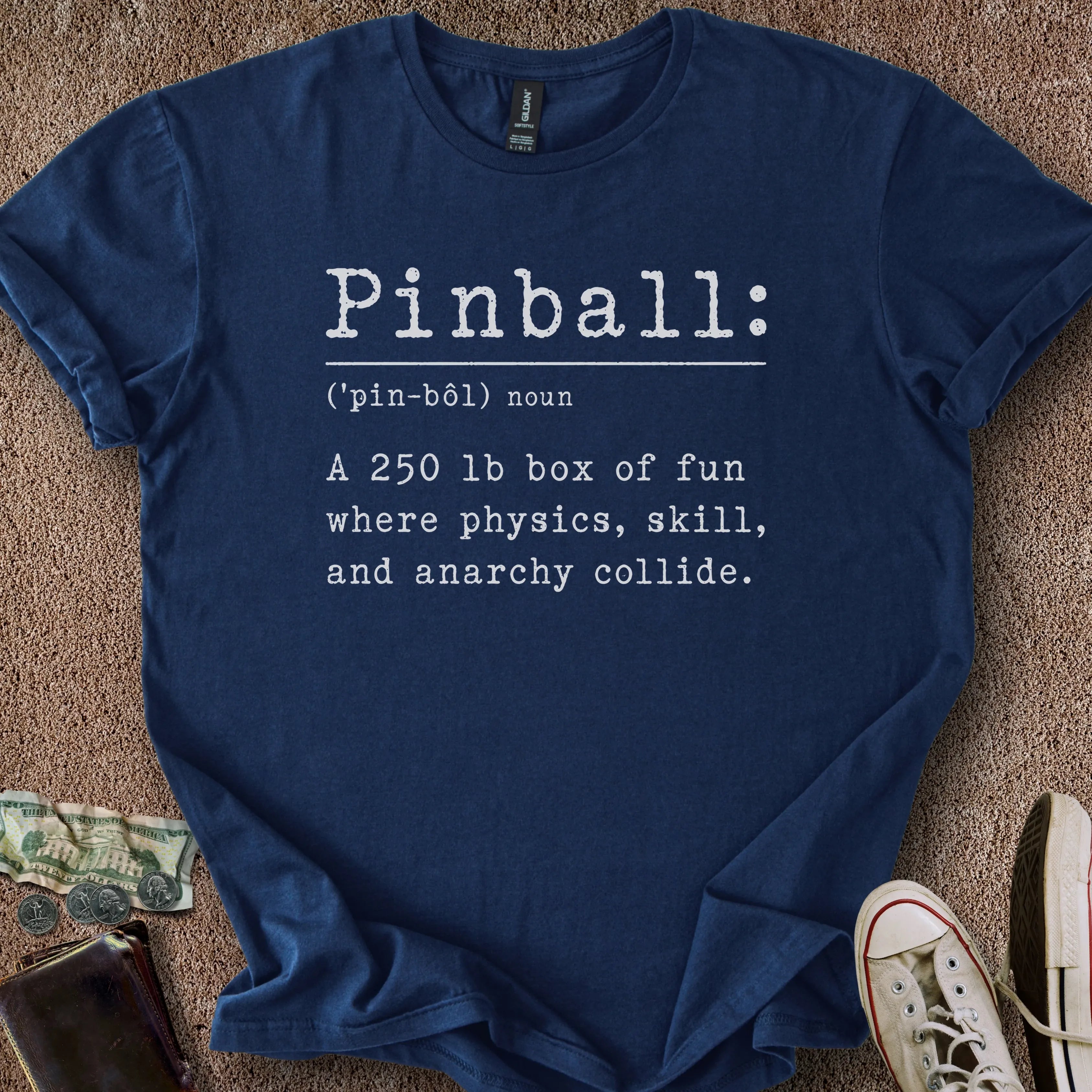 Printify T-Shirt Navy / S Pinball Definition T-Shirt