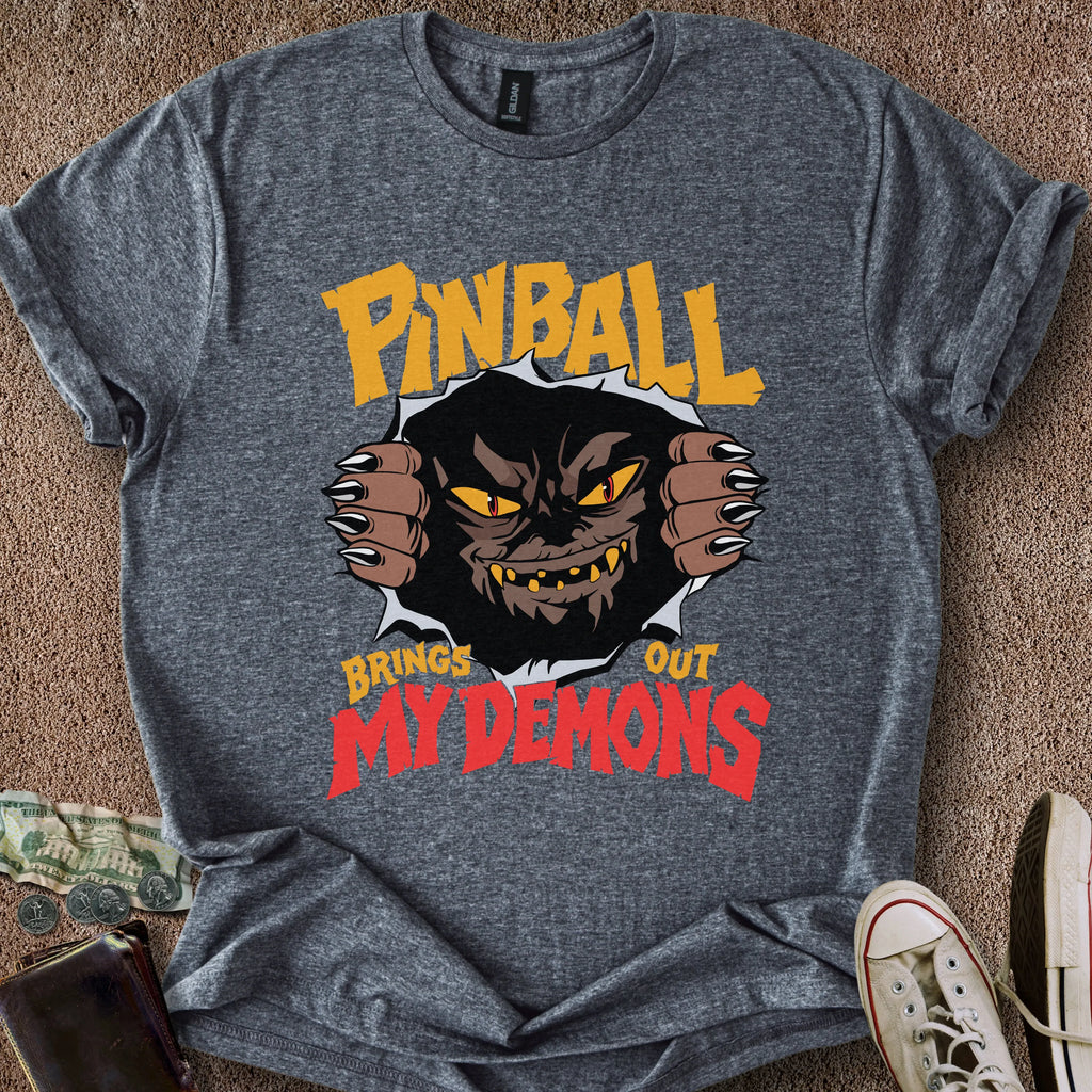 Printify T-Shirt Dark Heather / S Pinball Demons T-Shirt