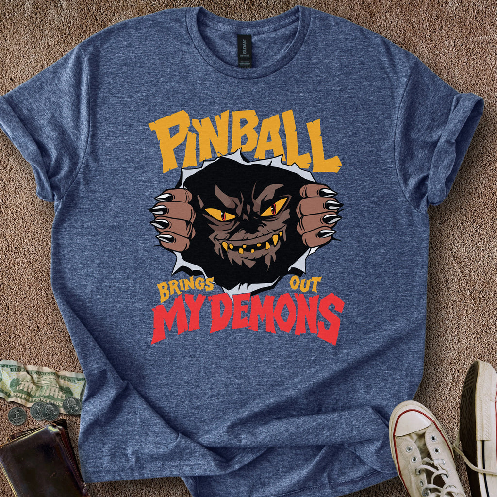 Printify T-Shirt Heather Navy / S Pinball Demons T-Shirt