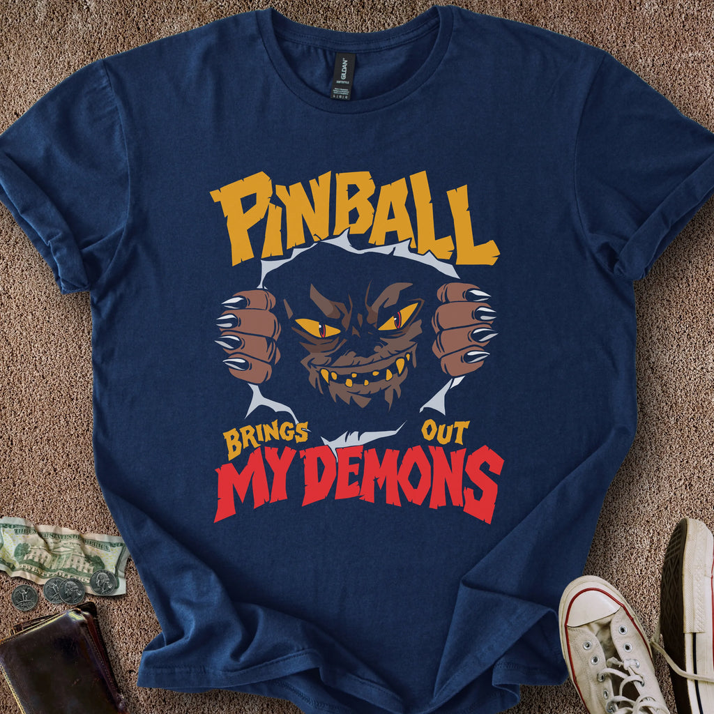Printify T-Shirt Navy / S Pinball Demons T-Shirt